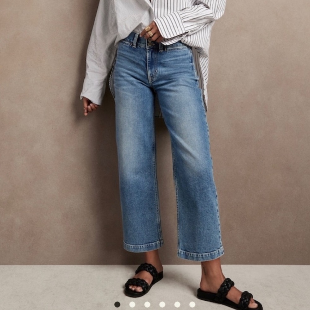 Banana Republic Blue Straight Leg Jeans with Relaxed Fit